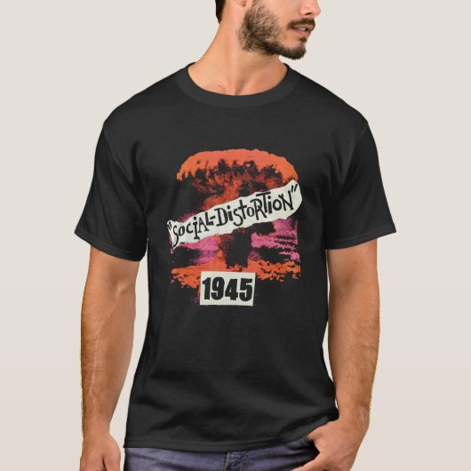  1945 sociale T-shirt Vervormingsbanden Muziek Gif (Voorkant)