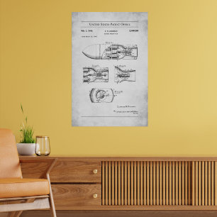 1945 US Patent 2460289 - Raket projectiel Poster