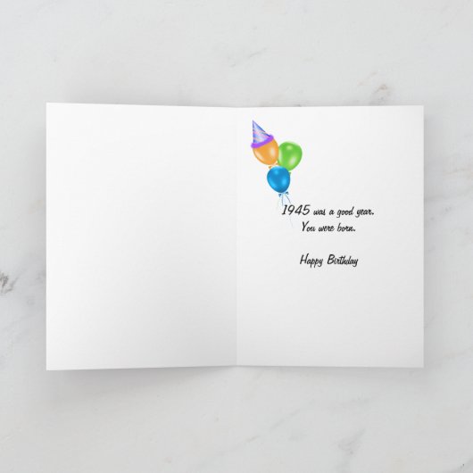 1945 Verjaardag Leuke Feiten Kaart (Binnen)