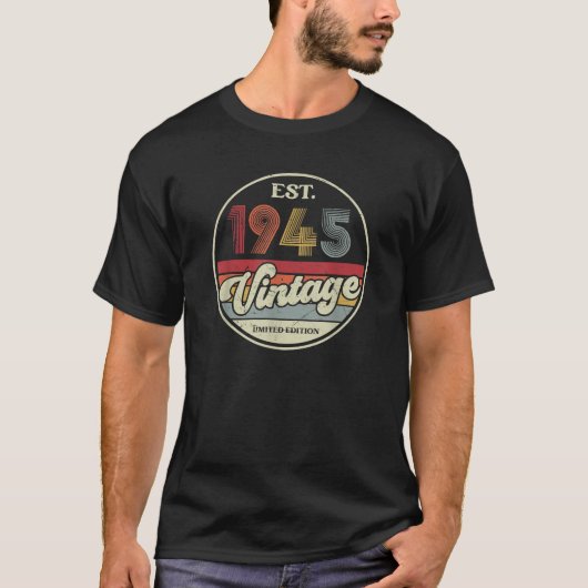 1945  Verjaardag Retro Limited Edition Mannen T-shirt (Voorkant)