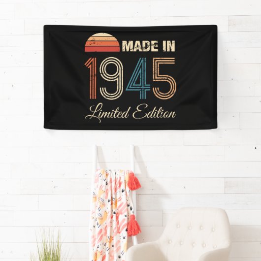 1945 Vintage 80ste verjaardag Spandoek (Insitu)