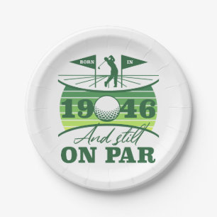 1946 80e verjaardag golf liefhebbers papieren bordje