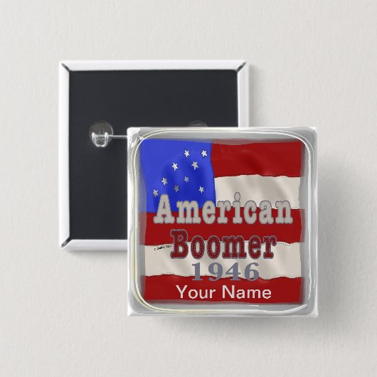 1946 Birthday Baby Boomer Vierkante Button 5,1 Cm (Voorkant /achterkant)