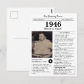 1946 Birthday Newspaper Postcard Briefkaart (Voorkant / Achterkant)