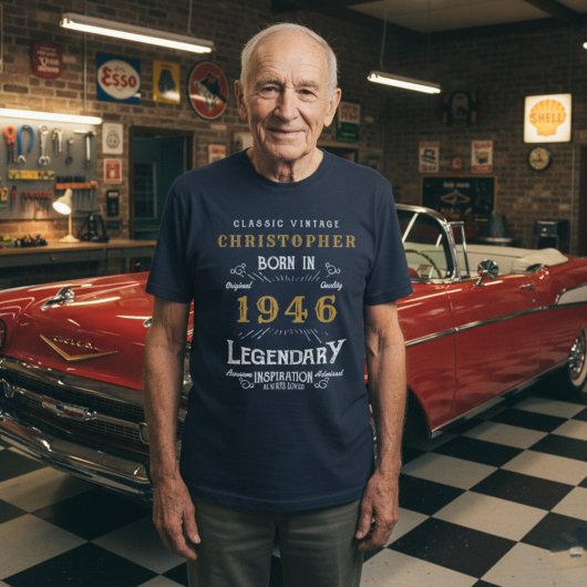 1946 Birthday Personalized Legendary Blue T-shirt