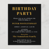 1946 Budget 80th Birthday Invitation Black Gold Flyer (Achterkant)