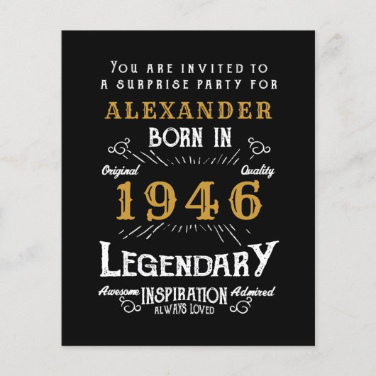 1946 Budget 80th Birthday Invitation Legend Flyer (Voorkant)