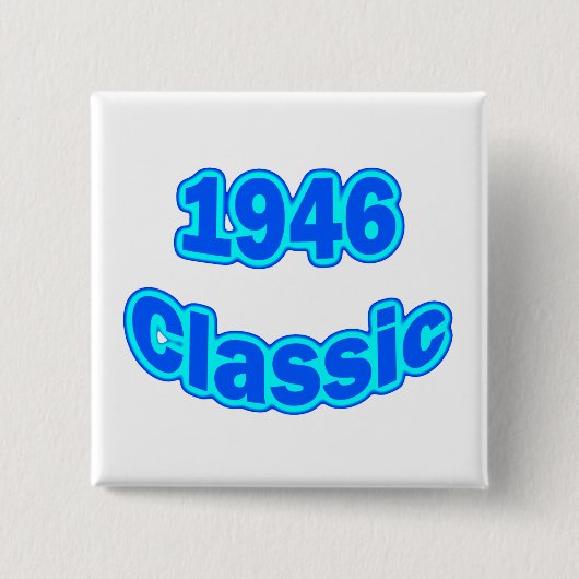 1946 Classic Blue Vierkante Button 5,1 Cm (Voorkant)