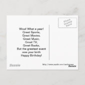 1946 Grote evenementen Verjaardag Kaart (Achterkant)