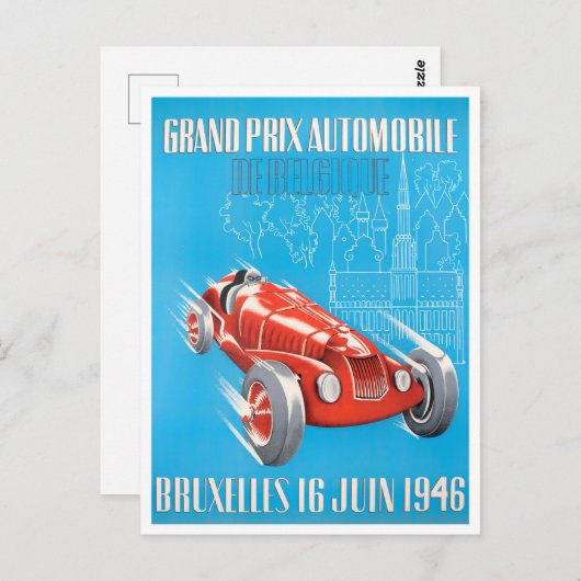 1946 Grote Prijs  race Brussel Briefkaart (Voorkant / Achterkant)