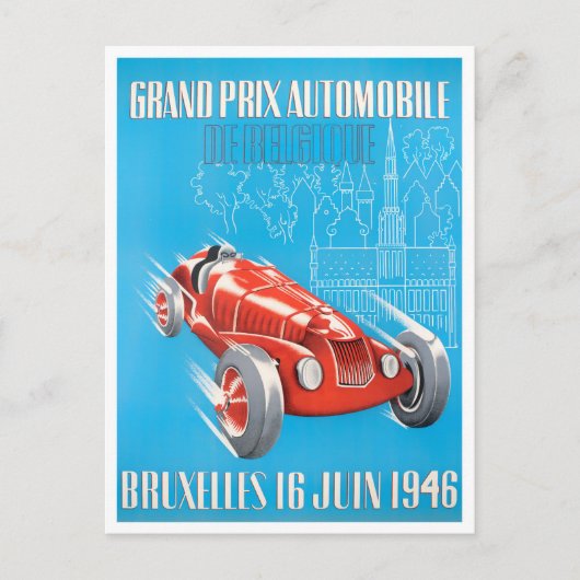 1946 Grote Prijs  race Brussel Briefkaart (Voorkant)