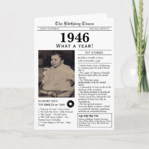 1946 Kranten verjaardagskaart 80ste verjaardag Kaart