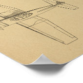 1946  kunsttekening van vliegtuigpatenten poster (Hoek)