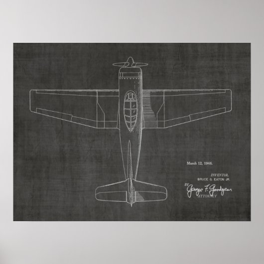 1946  kunsttekening van vliegtuigpatenten poster (Voorkant)