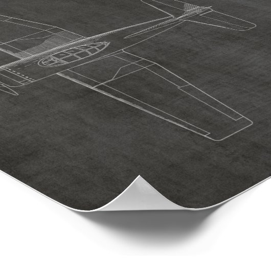 1946  kunsttekening van vliegtuigpatenten poster (Hoek)