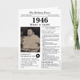 1946 Newspaper Birthday card 80th birthday Kaart
