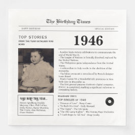 1946 Newspaper Birthday Paper Napkin Servet