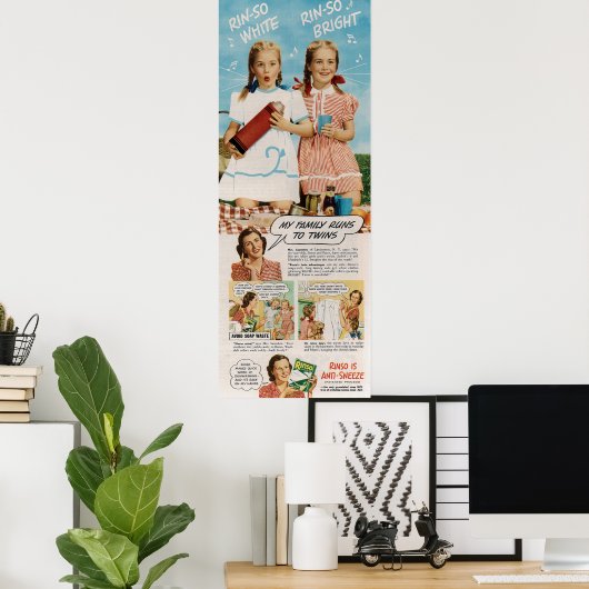 1946 Rinso Detergent AD Poster (Thuiskantoor)
