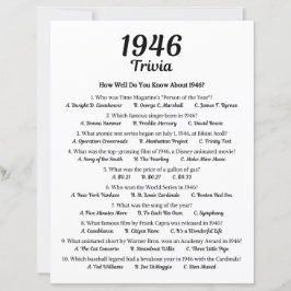 1946 Trivia spel | 79e verjaardag partij spel