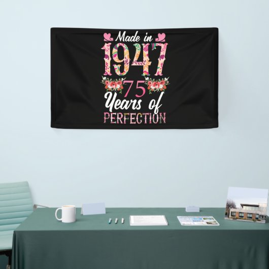 1947 75 jaar oud 75e 75 jaar perfect spandoek (Beurs)