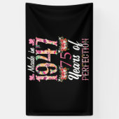 1947 75 jaar oud 75e 75 jaar perfect spandoek (Verticaal)