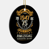  1947 75e verjaardag 75 jaar oud keramisch ornament (Rechts)