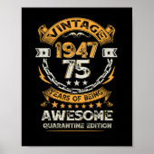 1947 75e verjaardag 75 jaar oud poster (Voorkant)