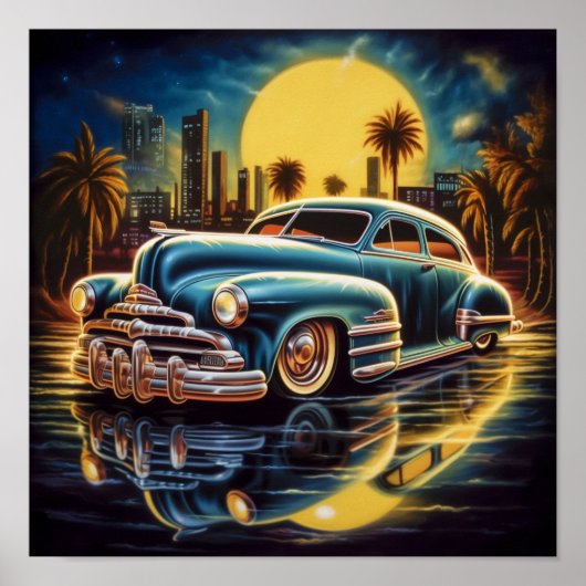 1947 Chevrolet Fleetline Lowrider Chevy Bomb Poster (Voorkant)