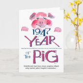 1947 de Grappige Verjaardag van het Varken van de Kaart (Gele Bloem)