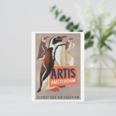 1947 het Poster van de Pinguïnen van Amsterdam van Briefkaart (Staand voorkant)