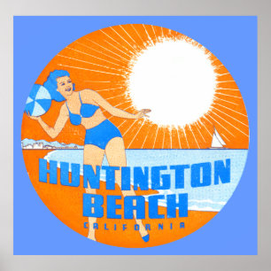 1947 Huntington Beach California Poster