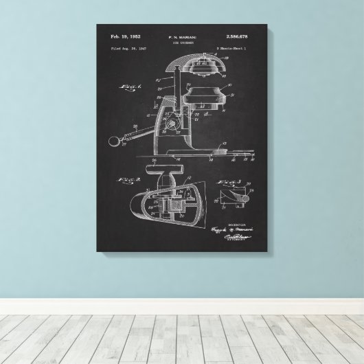 1947 Ice Crusher Art Canvas Afdruk (Insitu (Houten vloer))