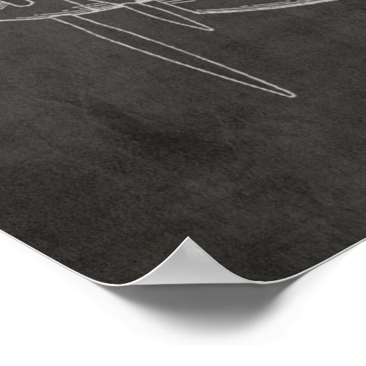 1947 Kunsttekening van Prop Airplane Patent Poster (Hoek)