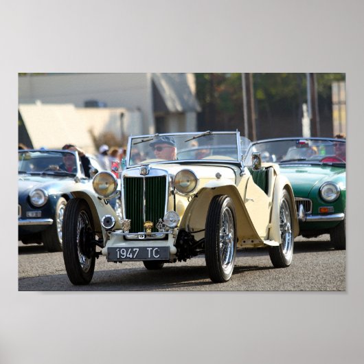 1947 MG TC Midget Roadster Convertible Poster (Voorkant)