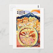 1947 Sicilië - reisposter eternal Spring Briefkaart (Voorkant / Achterkant)
