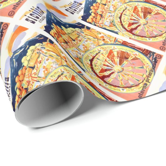 1947 Sicilië - reisposter eternal Spring Cadeaupapier (Rol Hoek)