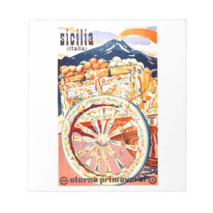 1947 Sicilië - reisposter eternal Spring Notitieblok