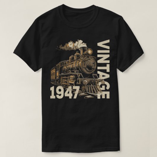  1947 Steampunk Stoomtrein Locomotief 77e T-shirt (Design voorkant)