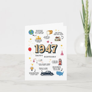 1947 Verjaardag Kaart voor papa of mama