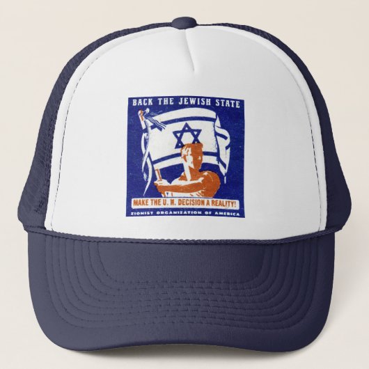 1947 Zionistisch Poster Trucker Pet (Voorkant)