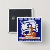 1947 Zionistisch Poster Vierkante Button 5,1 Cm (Voorkant /achterkant)
