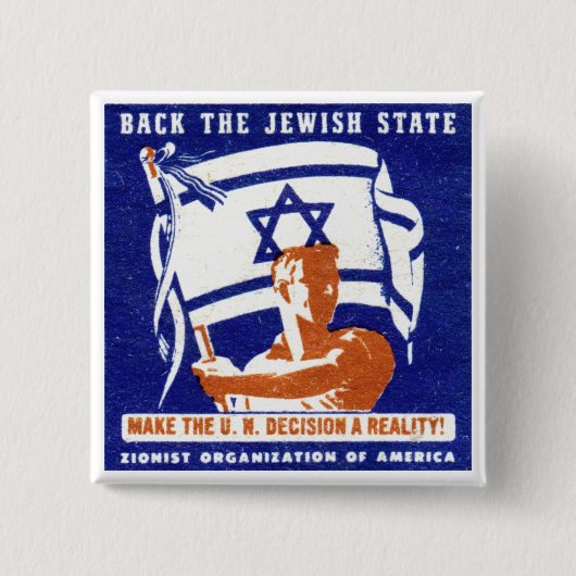 1947 Zionistisch Poster Vierkante Button 5,1 Cm (Voorkant)