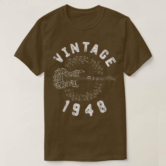  1948 Birthday Limited Edition Guitar Music T-shirt (Design voorkant)