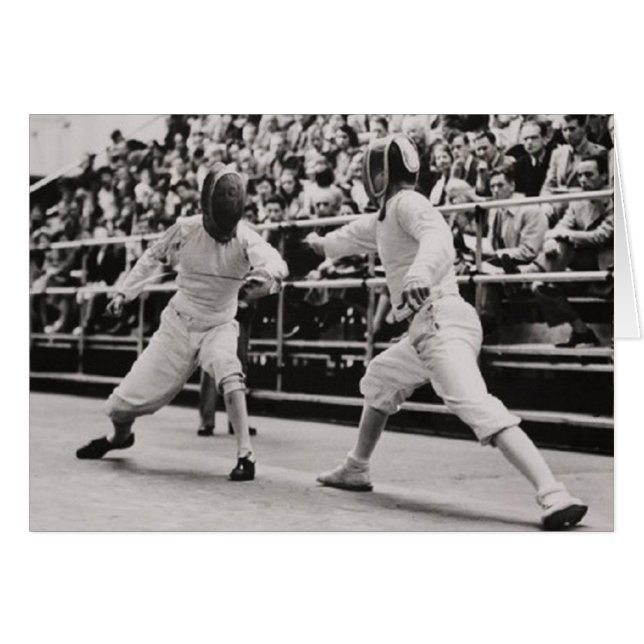 1948 British Olympic Fencing Card (Voorkant Horizontaal)