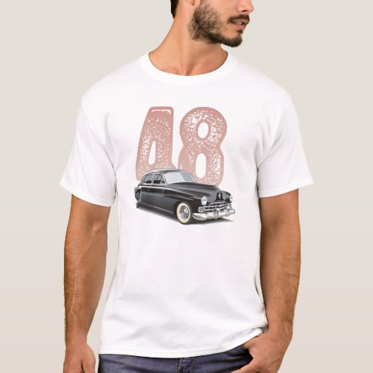  1948 Cadillac Coupe: Zwarte klassieke auto T-shirt (Voorkant)