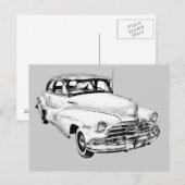 1948 Chevrolet Fleetmaster Car Illustration Briefkaart (Voorkant / Achterkant)