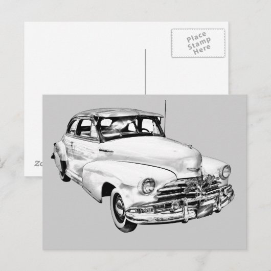 1948 Chevrolet Fleetmaster Car Illustration Briefkaart (Voorkant / Achterkant)