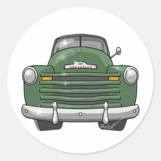 1948 Chevrolet Pickup Truck Ronde Sticker (Voorkant)