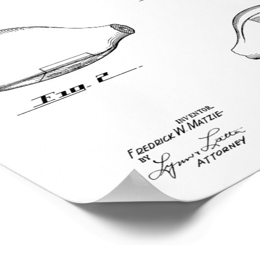 1948 Driver Golf Club Patent Art Drawing Print (Hoek)