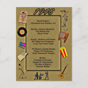 1948 Great Events Birthday Card Briefkaart